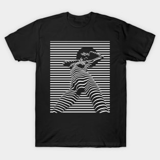 Afro Stripes Modern Art T-Shirt